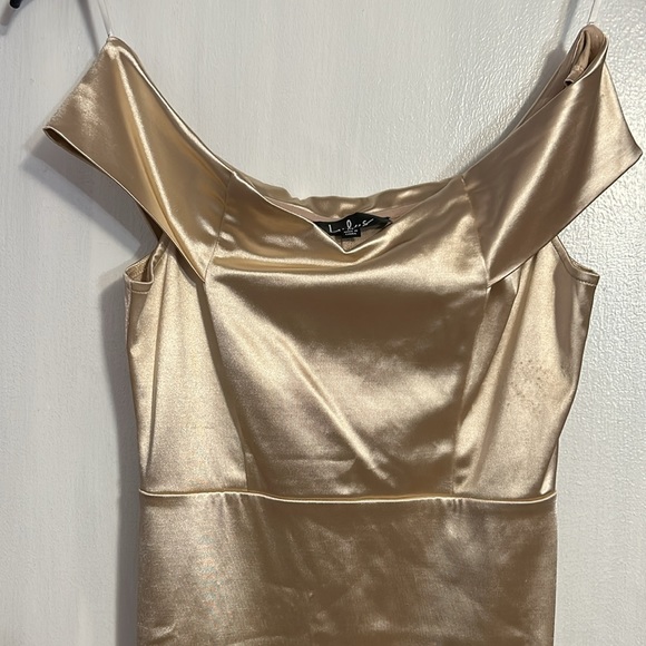 Gold off the shoulder dress - Picture 2 of 3